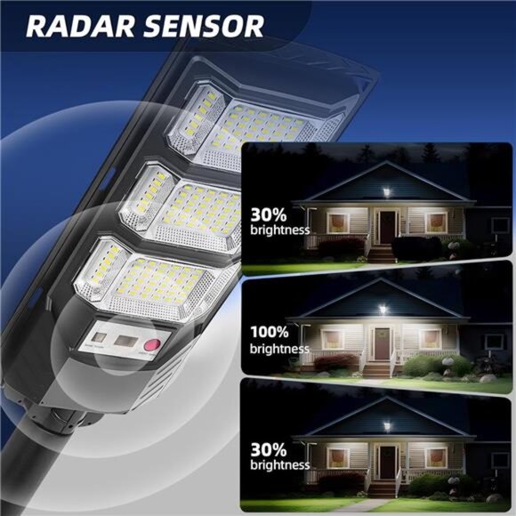 Solar Street Lights Outdoor Motion Sensor Waterproof Dusk to Dawn Yard Path Ligh - Picture 3 of 7